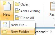 Adding New Folder in WebMatrix